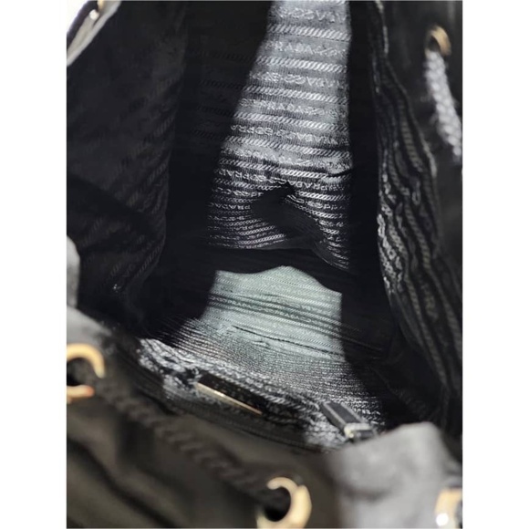 Authentic Prada Saffiano-Trimmed Tessuto Backpack Black main image 12